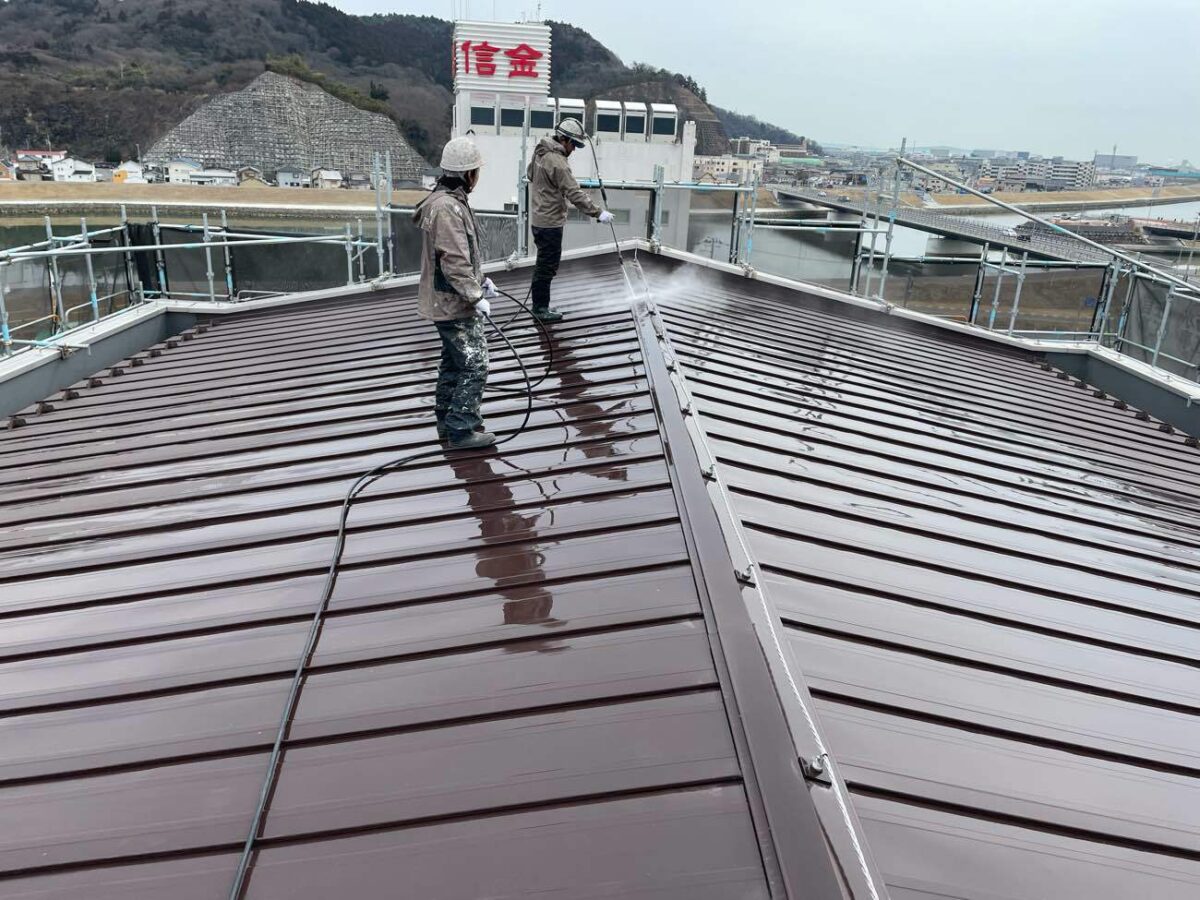 高齢者住宅ALC外壁雨漏り修繕_屋根塗装①